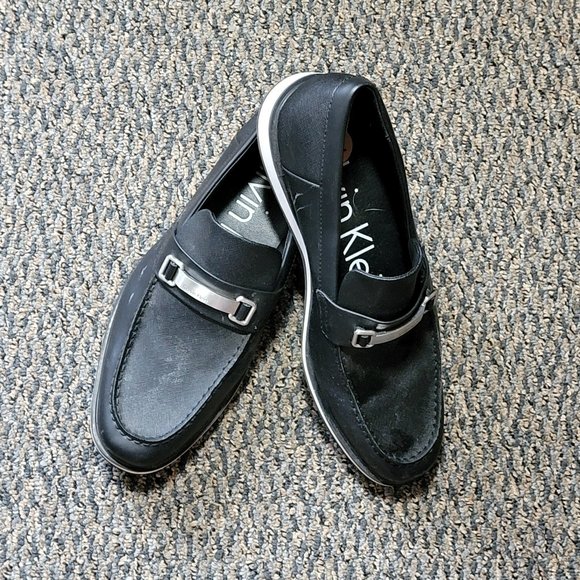 Men's Black Calvin Klein White Sole Loafers Size 10 - Picture 9 of 16
